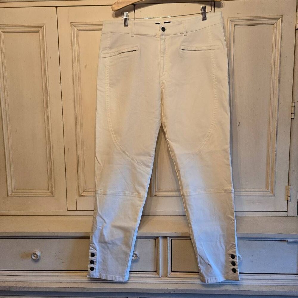 Peruvian Connection Ivory Riding Pants Ankle Buttons 16